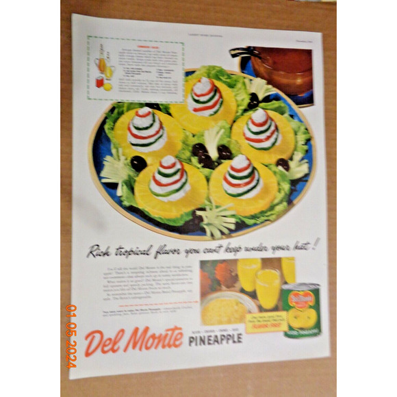 Vintage Print Ad -1948 for Del Monte Pineapple - Picture 1 of 1